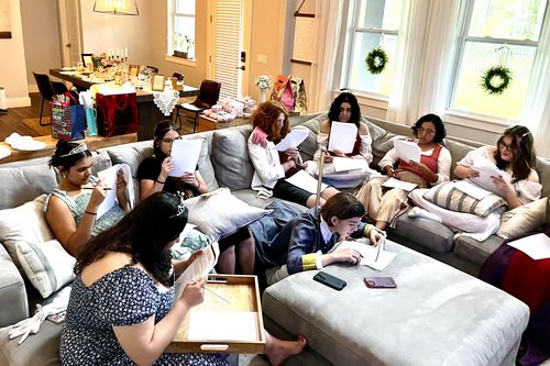 Customer photo review of Bridgerton & Jane Austen Themed Murder Mystery Game Kit