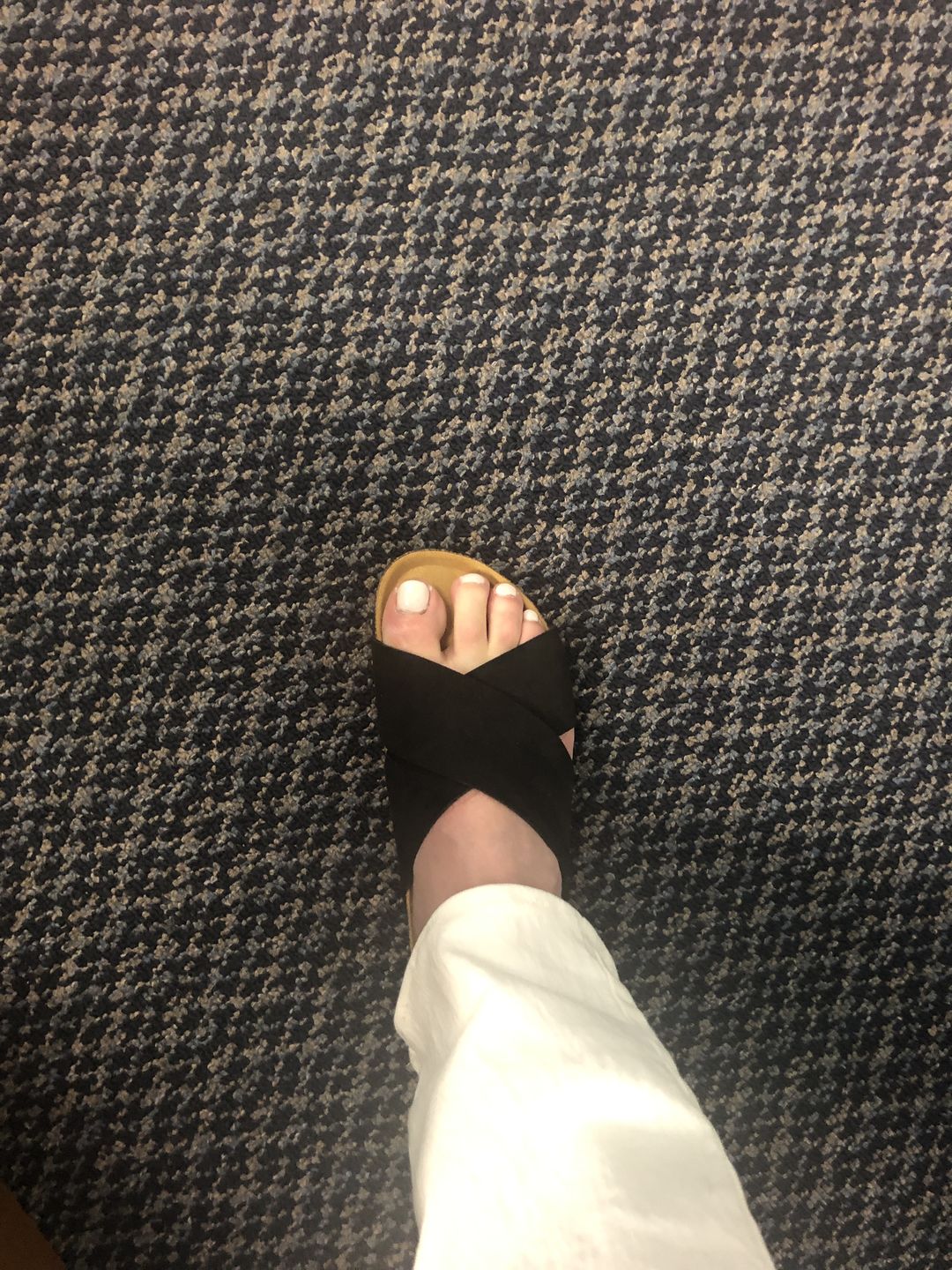 Customer photo review of Alacant Vegan Suede Leather Slide Cork Sandal - Black