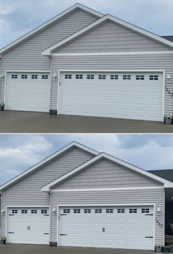Customer photo review of Decorative Garage Door Hinge and Handle Magnet Accents (6-PC Set)