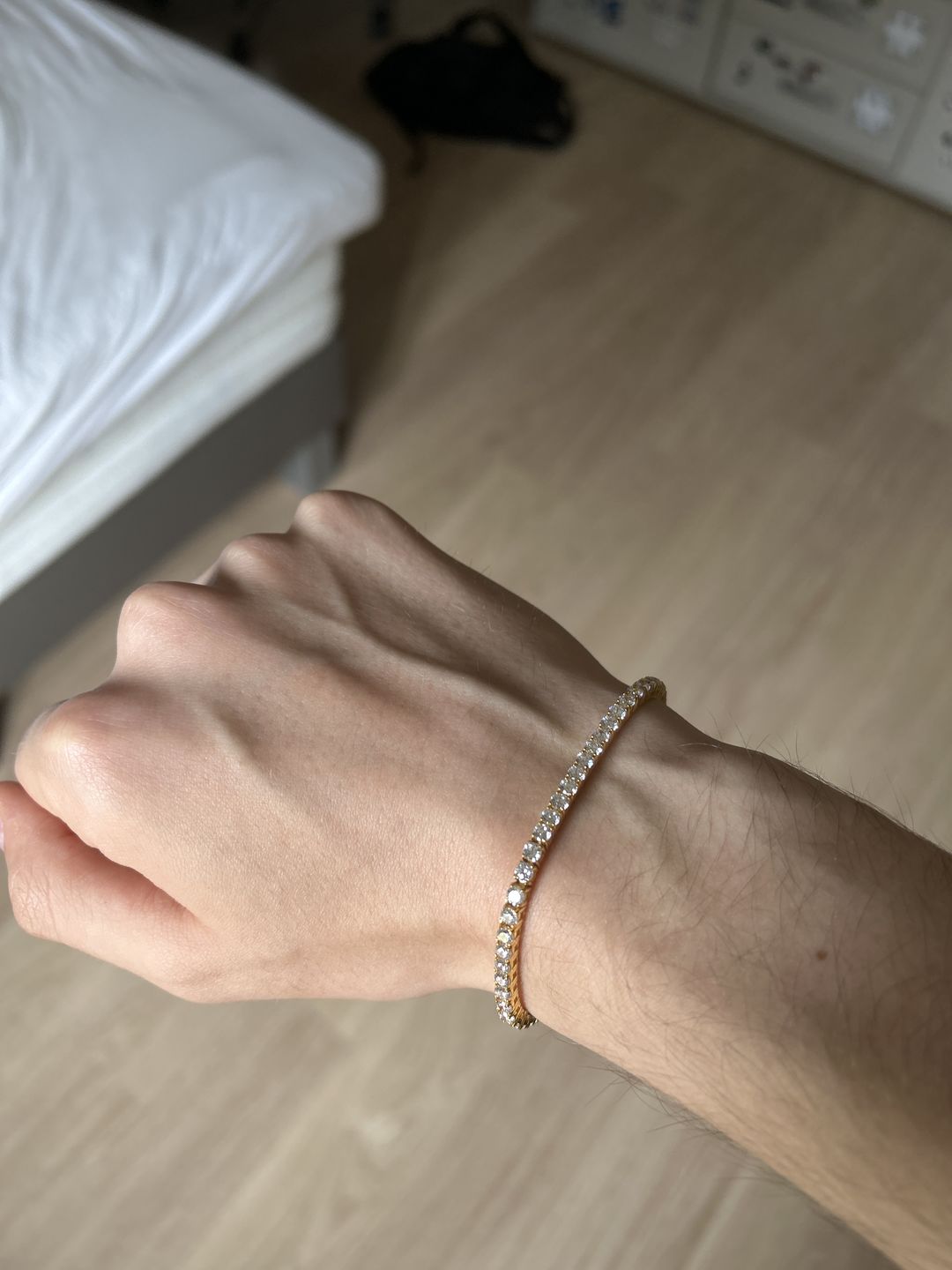 Customer photo review of TENNISBOY BRACELET. - 3MM 18K GOLD
