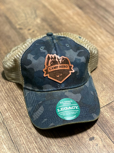 Customer photo review of Custom Leather Patch Legacy Trucker Hat