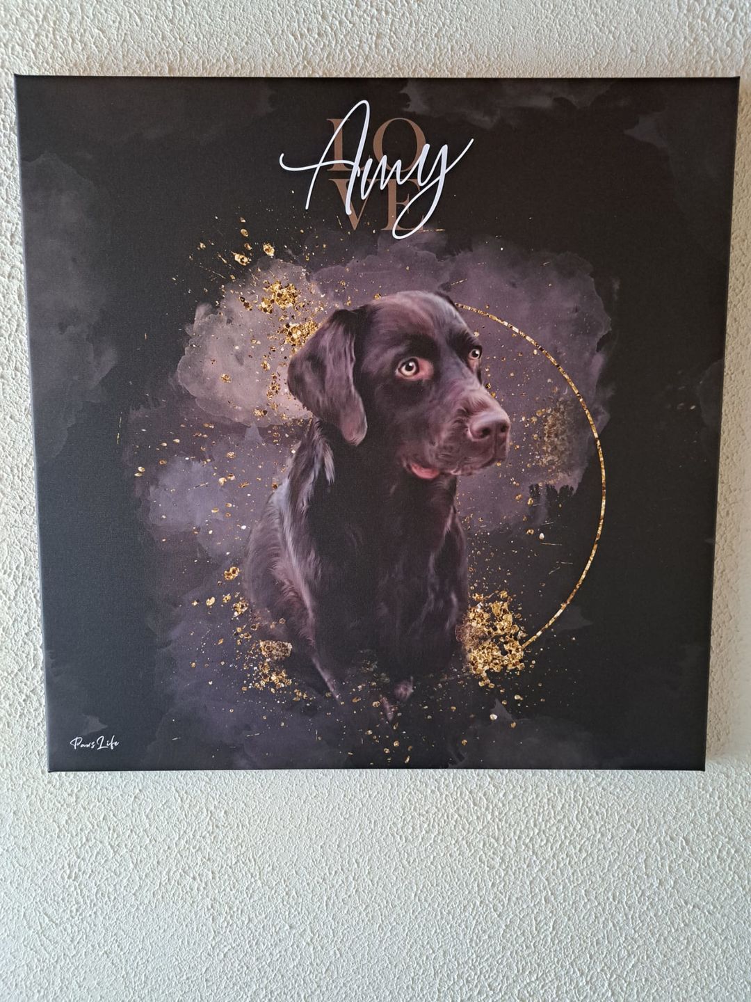Customer photo review of Personalisiertes Portrait - Gold Aquarell Stil