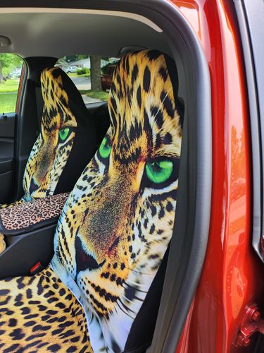 Customer photo review of Leopard Car Seat Covers Custom Cool Wild Animal Car Accessories