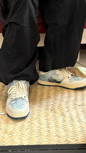 Customer photo review of Van Gogh Starry Night inspired sneakers
