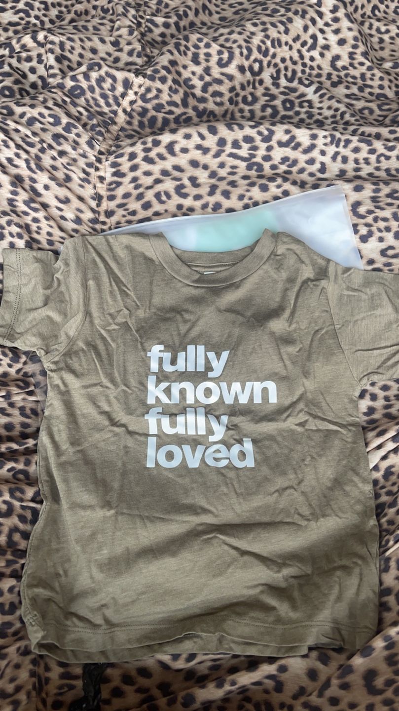 Customer photo review of Fully Known Fully Loved  -  Toddler Tee