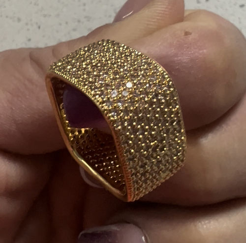 Customer photo review of Dazzling Square Zirconia Encrusted Ring
