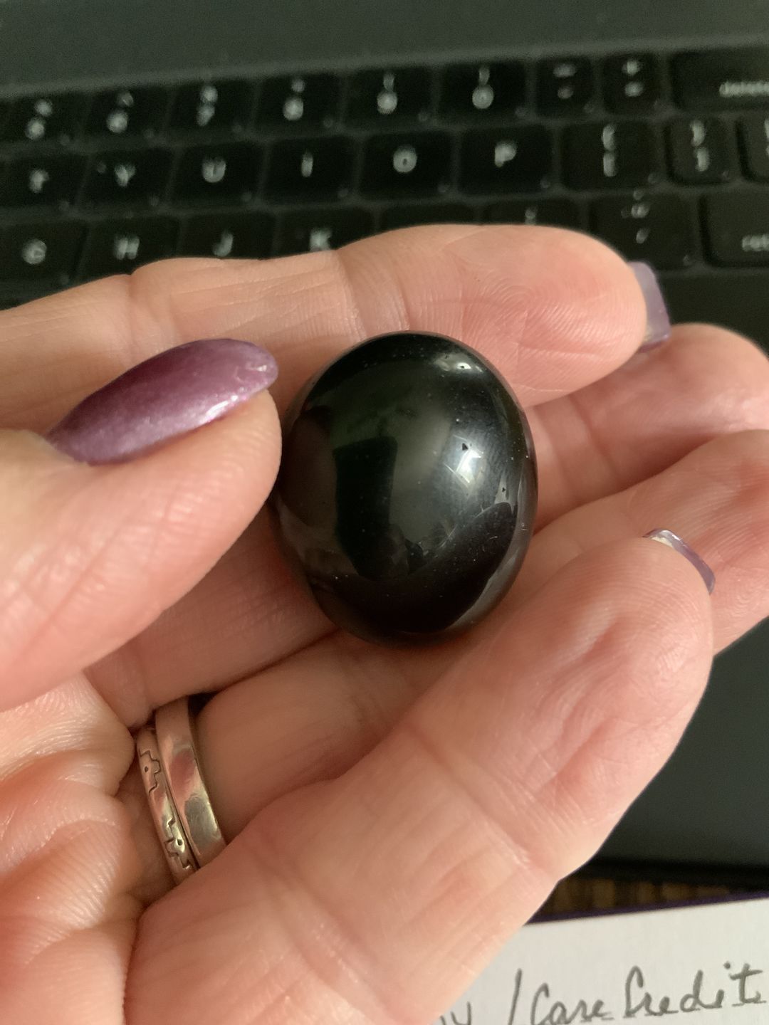 Customer photo review of Black Obsidian Worry Stone