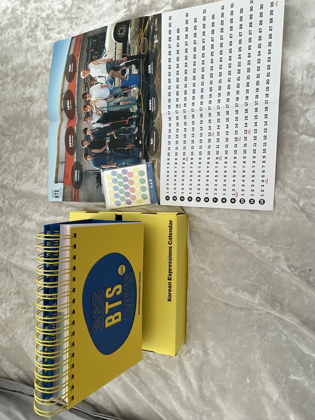 Customer photo review of BTS - 365 BTS DAYS KOREAN EXPRESSIONS CALENDAR