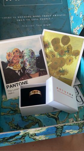 Customer photo review of Van Gogh Sunflowers Tablo Tasarım İnce Yüzük