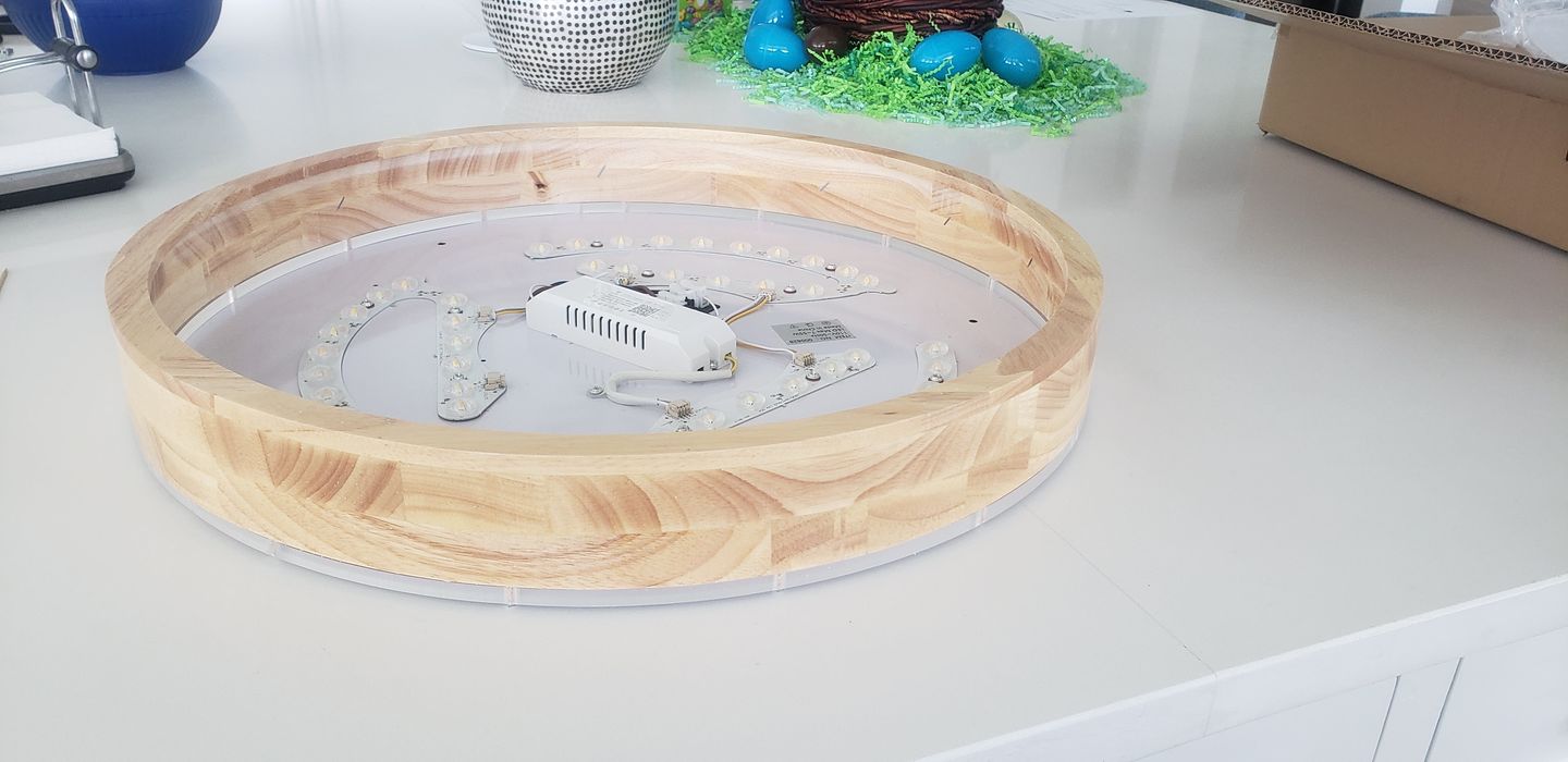 Customer photo review of Round LED Wood Flush Mount Light