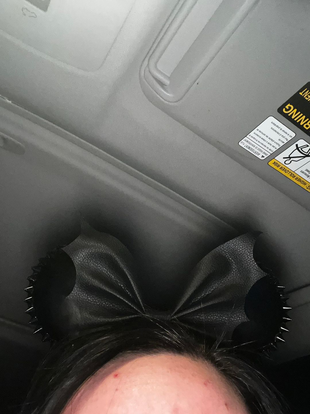 Customer photo review of Bat Bow Spikes Mickey Ears