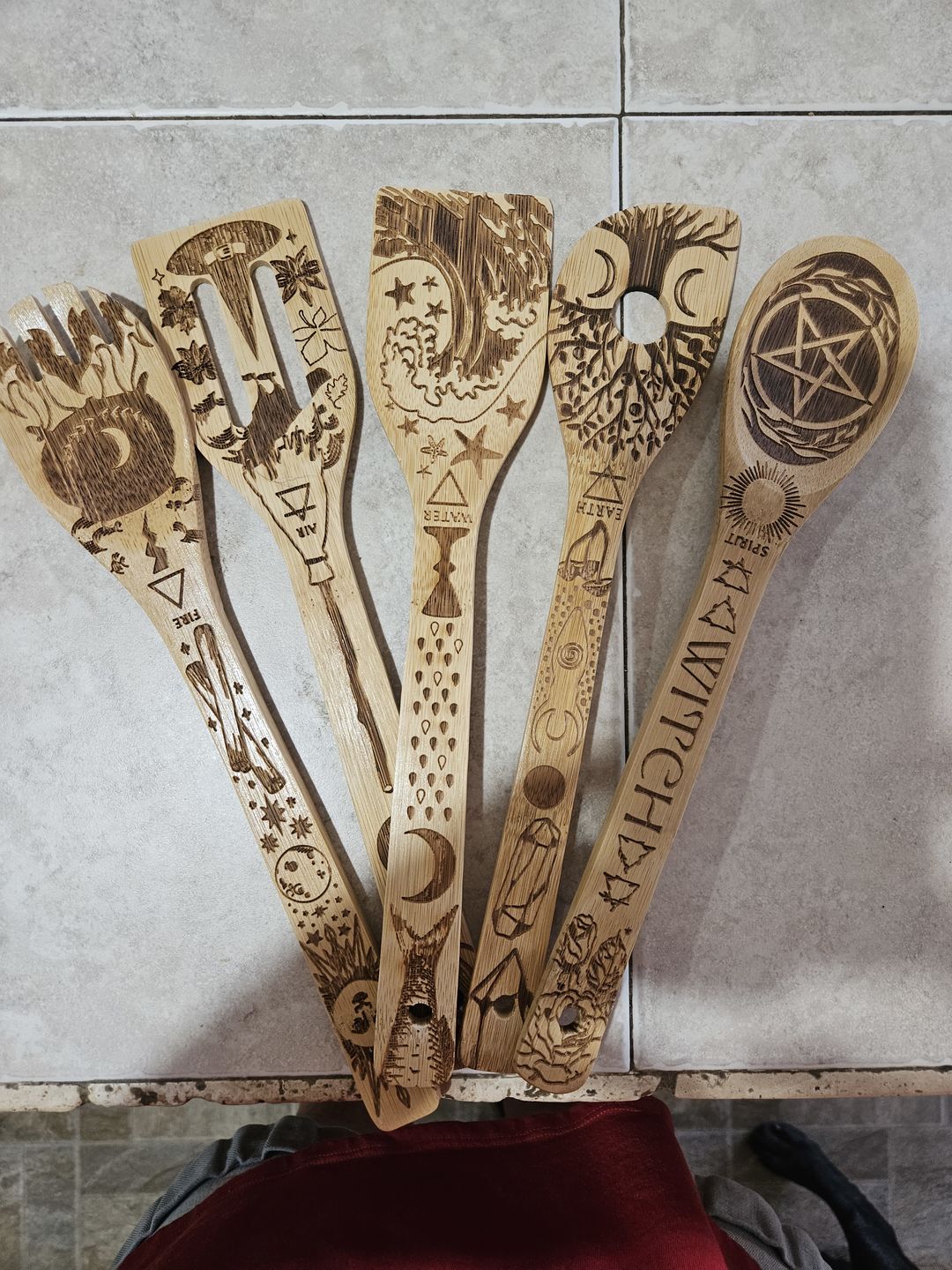 Customer photo review of The 5 Elements Bamboo Large Kitchen Utensils Set