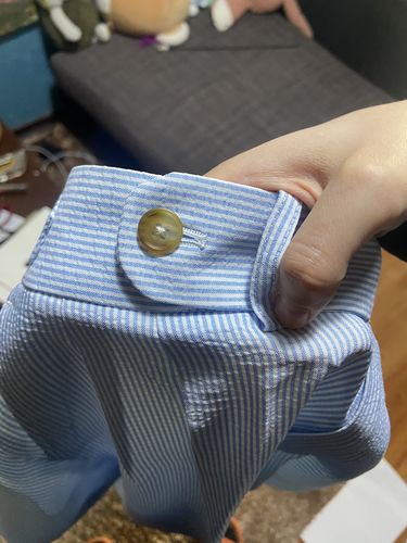 Customer photo review of Men's High Waist Straight Pants British Blue Casual Trousers