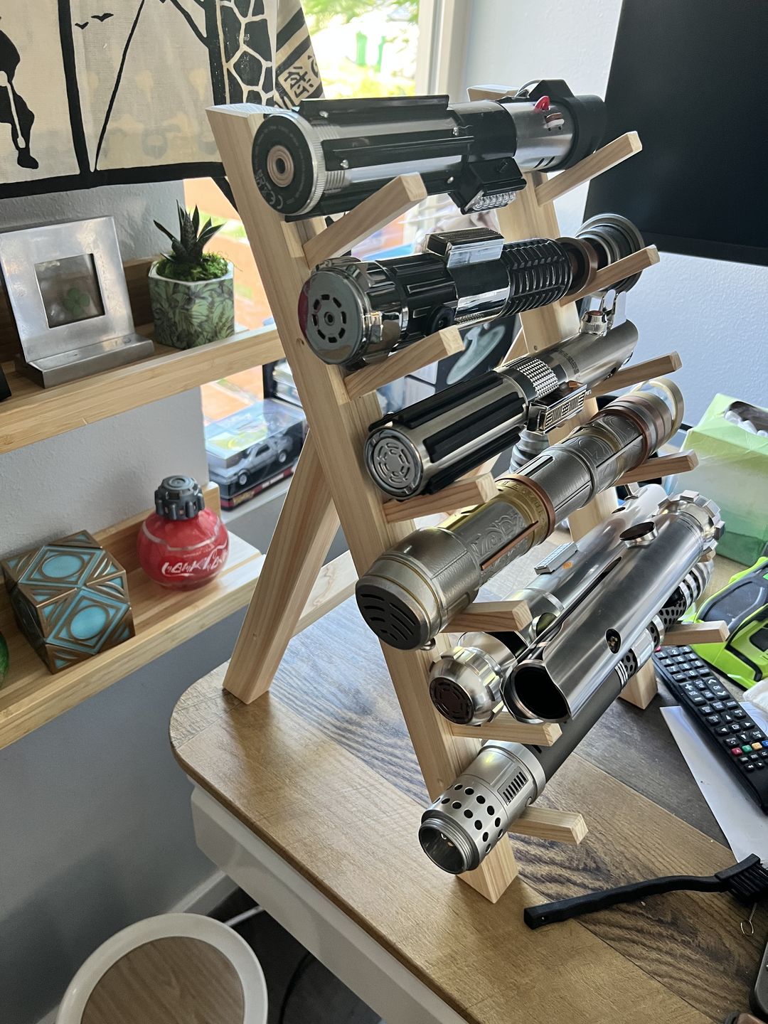 Customer photo review of Wooden Six Piece Knife Stand