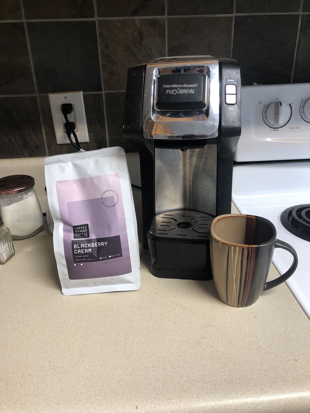Customer photo review of Blackberry Cream Flavored Coffee