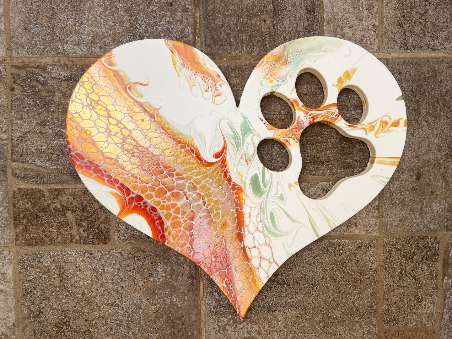 Customer photo review of Unfinished Wood Pawprint Heart Shape - Craft - up to 36"