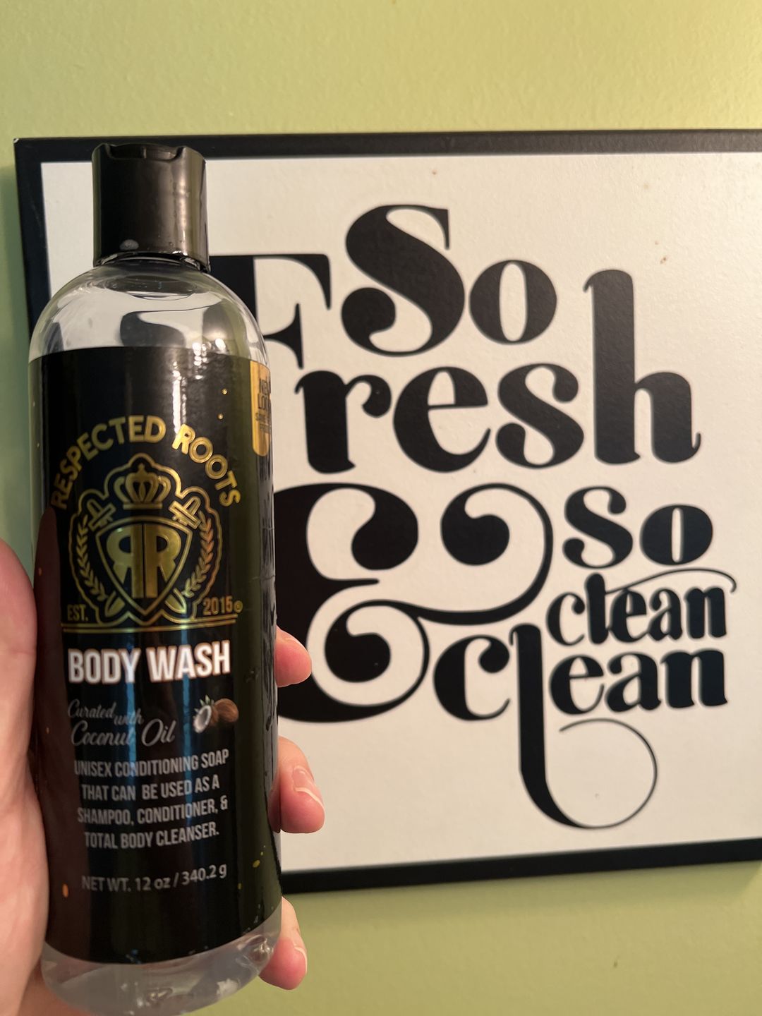 Customer photo review of Respected Roots Body Wash (12 oz.)