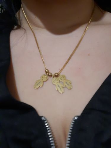 Customer photo review of LOANYA Collar Madre con Colgantes Personalizados Niños