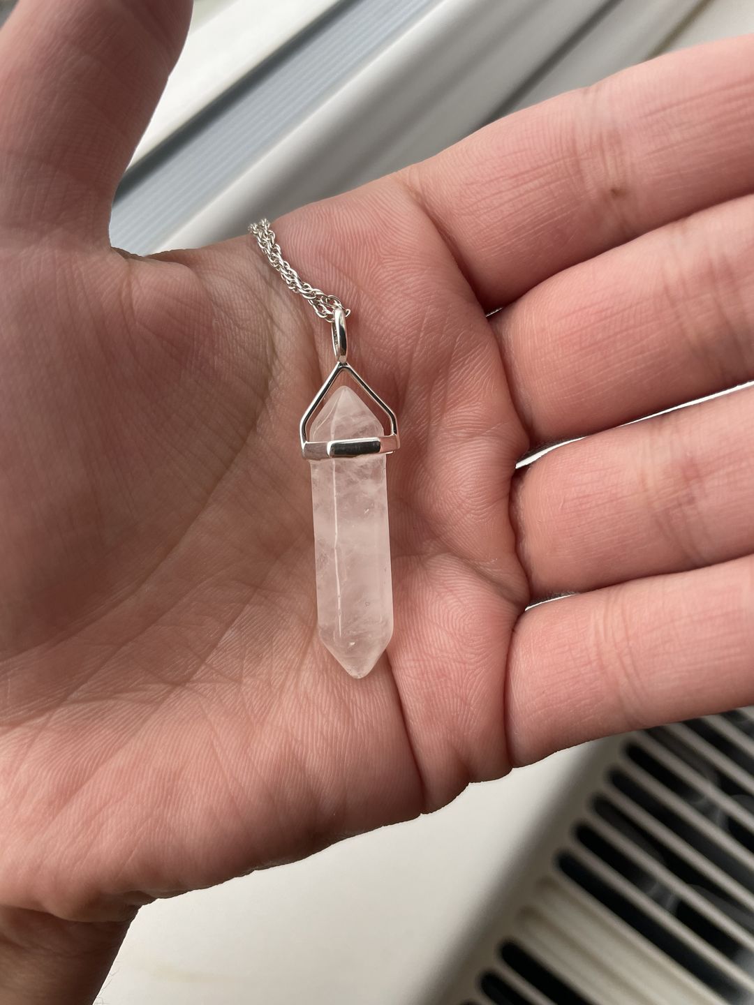 Customer photo review of Positivity pendant - Clear quartz