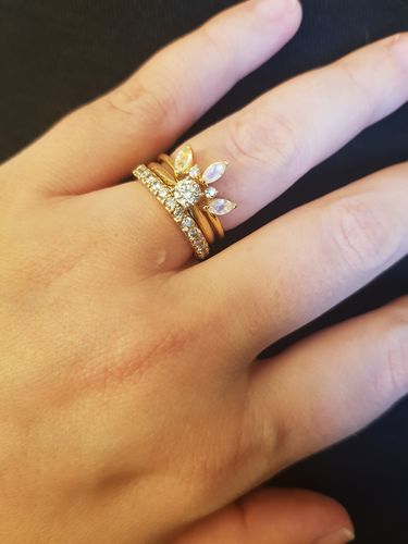 Customer photo review of Moonstone Crown Ring (Gold)