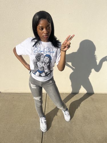 Customer photo review of True Blue 1s DopeSkill T-Shirt Real Lover Graphic