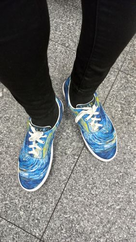 Customer photo review of The Starry Night Van Gogh Sneakers