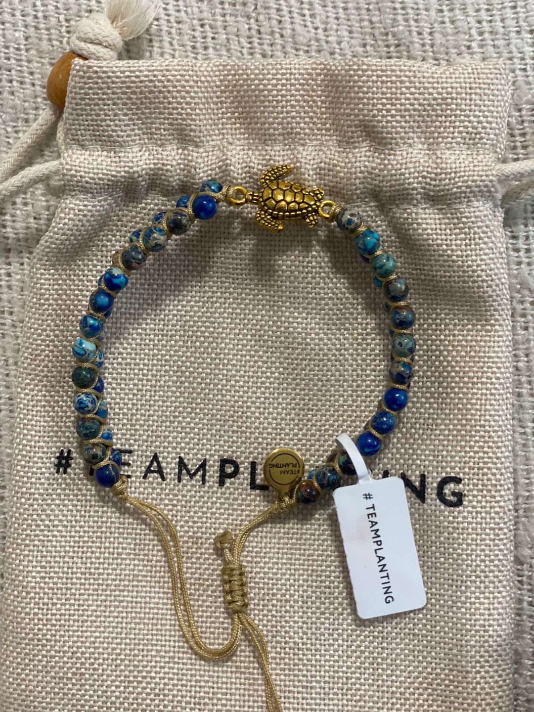 Customer photo review of Shielding Tranquility - Sea Turtle Rainforest Jasper Bracelet