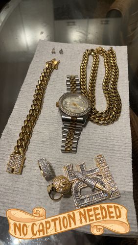 Customer photo review of 14mm Gold Cuban Bracelet With CZ Diamond Lock