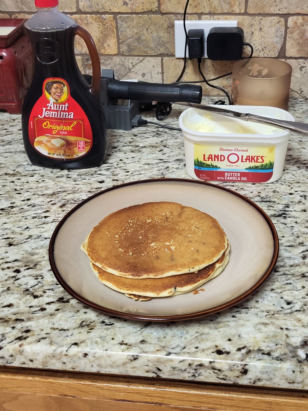 Customer photo review of Cousin T's Blueberry Gourmet Pancake Mix (2 Pack)