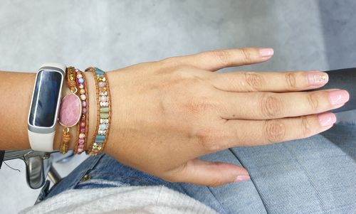 Customer photo review of Healing Rhodonite Wrap Bracelet