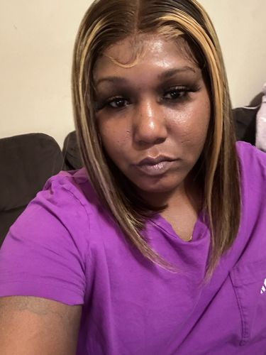 Customer photo review of 200% Honey Brown Highlights Colored Lace Frontal Bob Wig