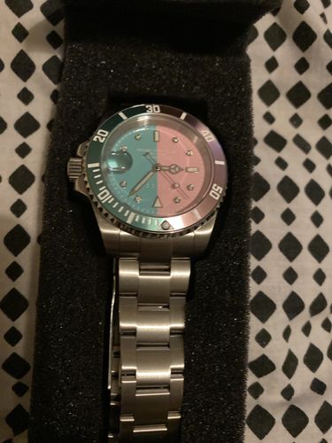 Customer photo review of Pascal Royal Luxe Diamond Watch (Cotton Candy Bezel)