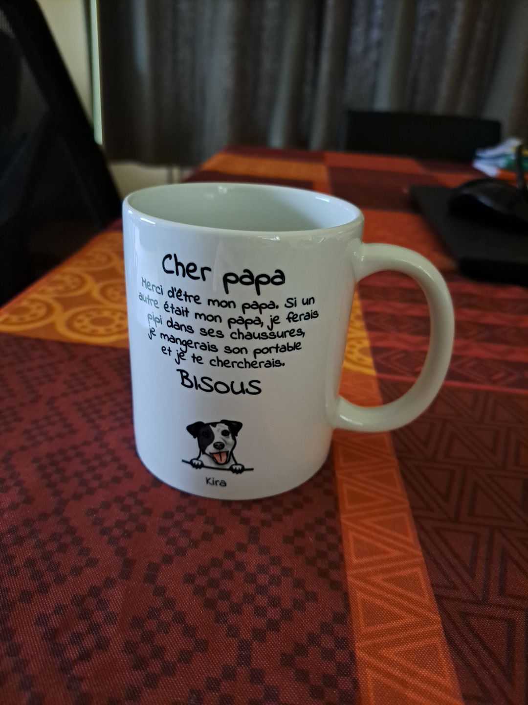 Customer photo review of Cher papa (chien) - Mug personnalisé