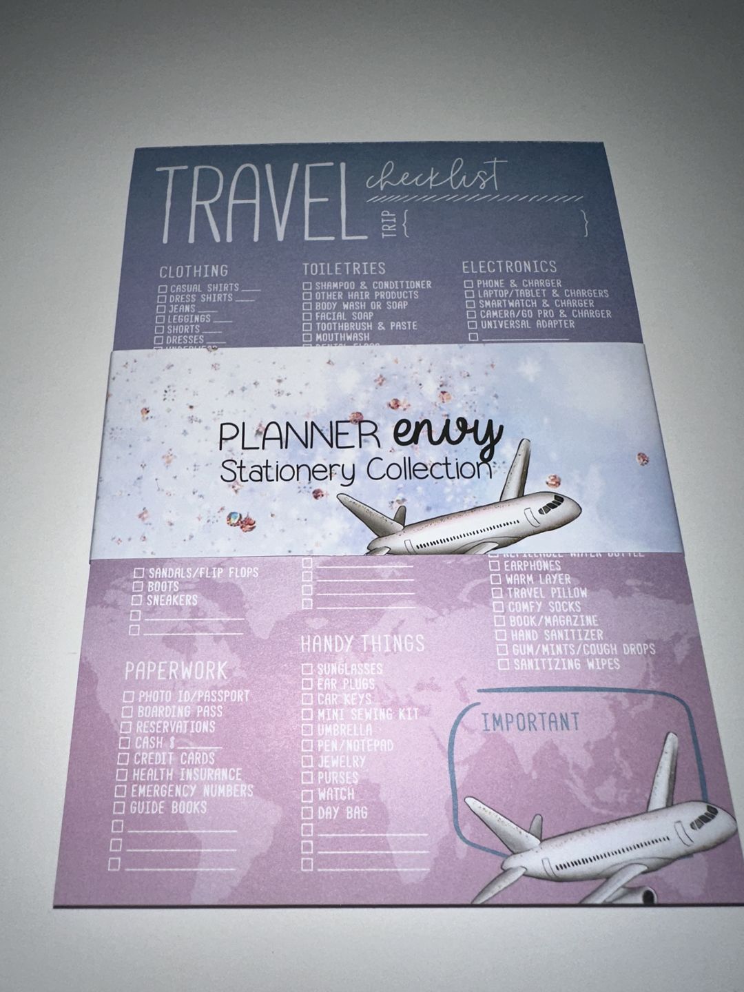 Customer photo review of Travel Essentials Checklist Things to Pack Notepad - 5x7 Inches (*Notepad Only*) (NPE002)