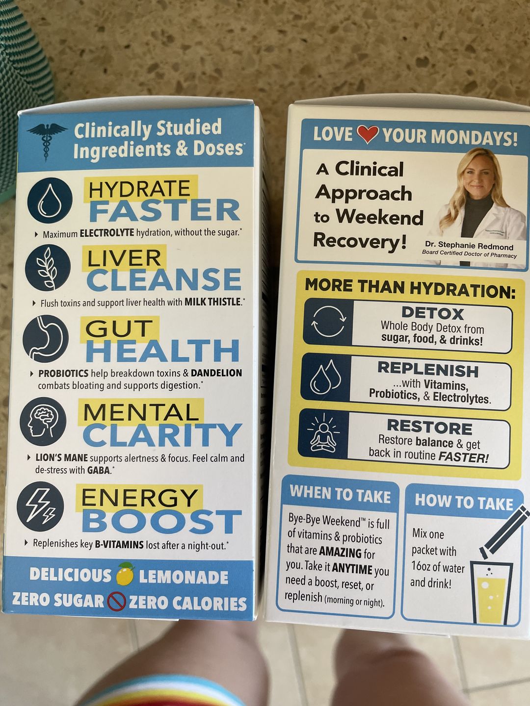 Customer photo review of Bye-Bye Weekend Drink Mix