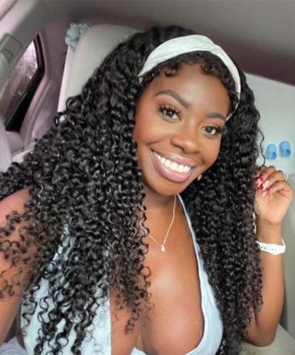 Customer photo review of 4C Edges | Luvwin 180% Density Realistic Afro Kinky Edges Free Parting Undetectable Lace Front Wig | Afro Inspired