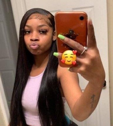Customer photo review of 4C Edges | Luvwin 180% Density Straight with Yaki Edges Free Parting Undetectable Lace Front Wig | Afro Inspired