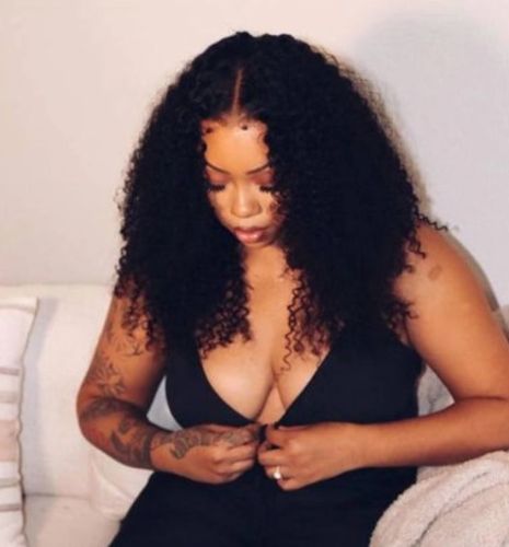 Customer photo review of 4C Edges | Luvwin 180% Density Realistic Afro Kinky Edges Free Parting Undetectable Lace Front Wig | Afro Inspired