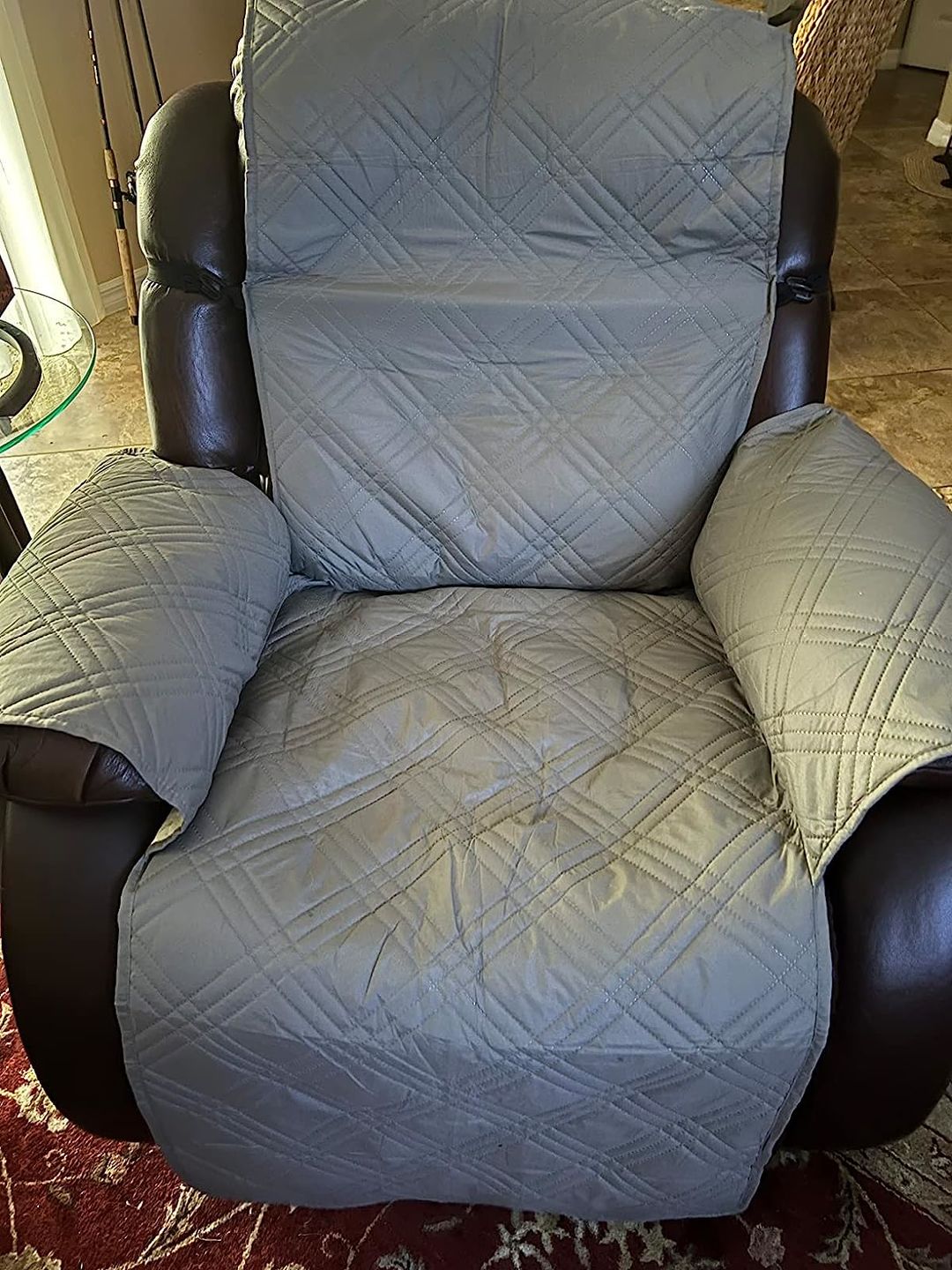 Customer photo review of Waterproof Recliner Chair Cover with Double Straps