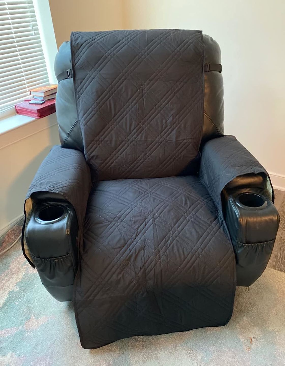 Customer photo review of Waterproof Recliner Chair Cover with Double Straps