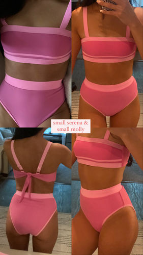 Customer photo review of MOLLY Poppy Pink Full Coverage High Rise Bikini Bottom