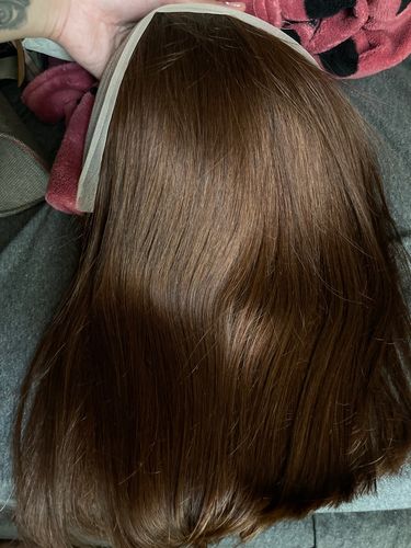 Customer photo review of Melting! Glueless Straight Bob Wig Swiss HD Undetectable Lace 5x5 HD Lace Closure Wig