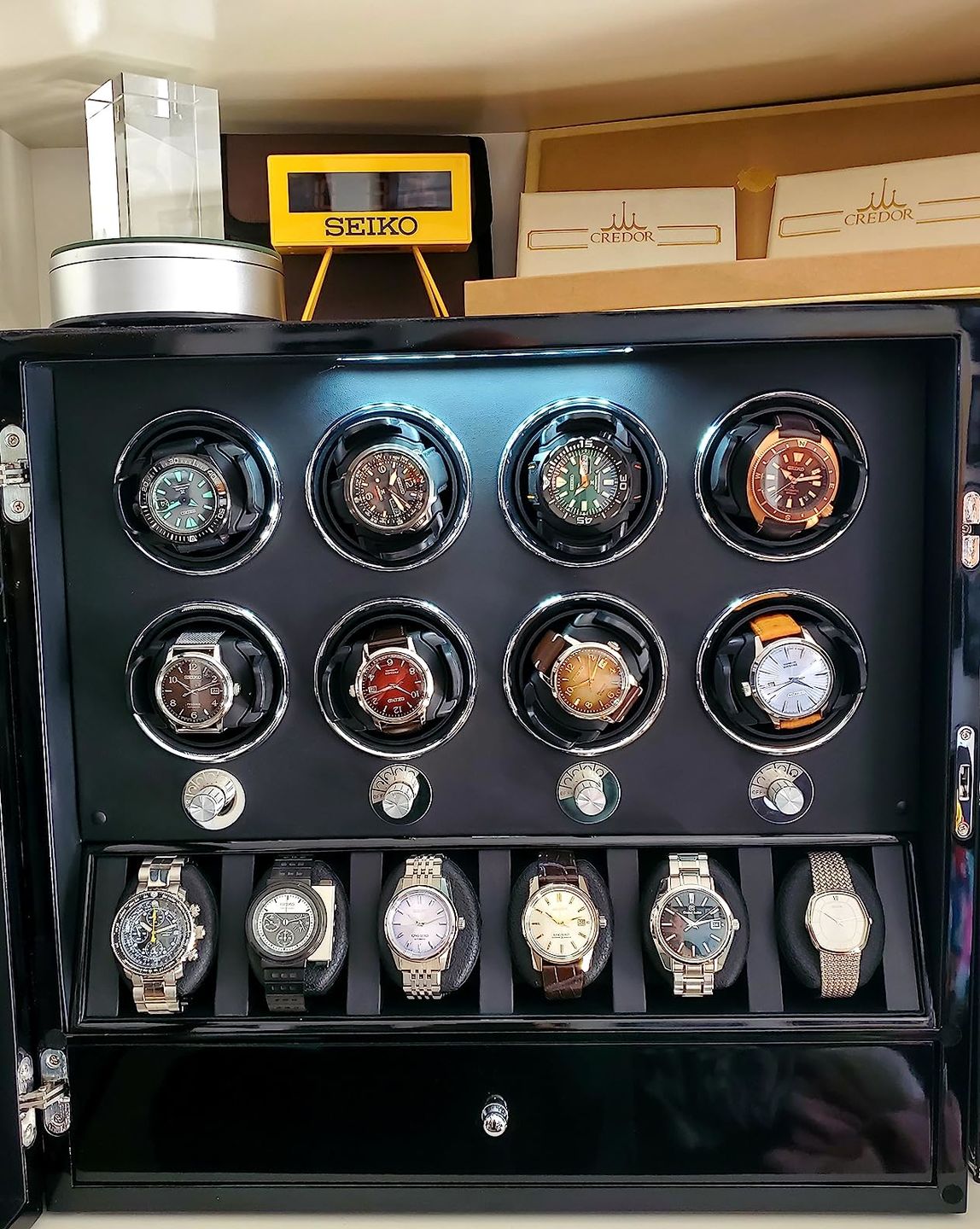 Customer photo review of Compact Design Watch Winder with Storage Organizer Case Quiet Mabuchi Motor