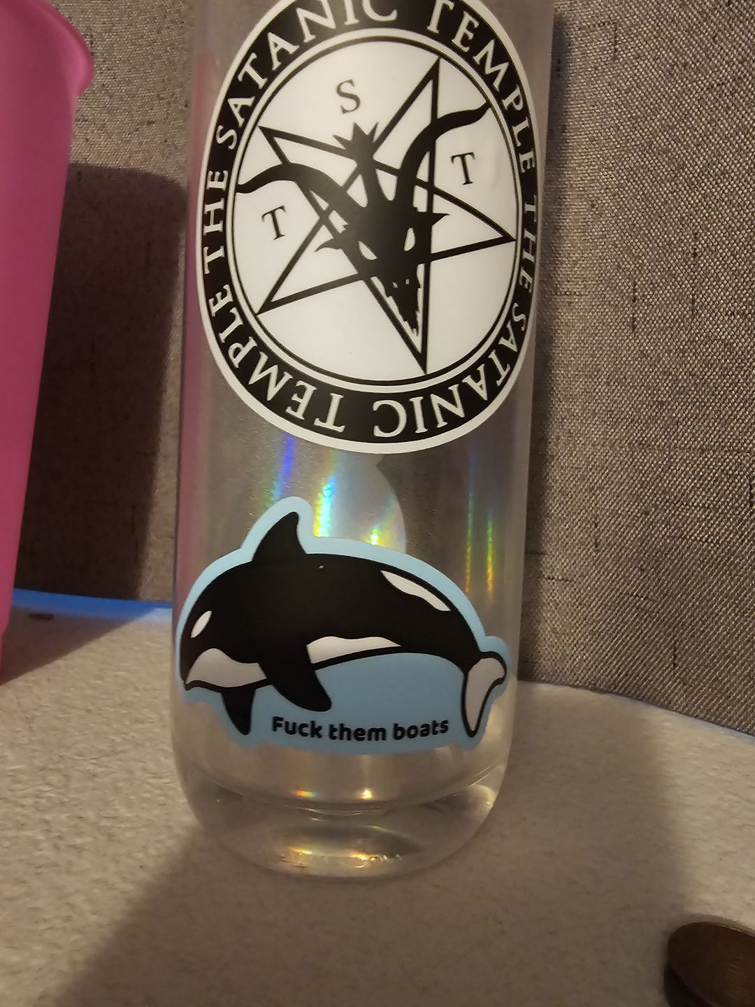 Customer photo review of F*** Them Boats Orca Sticker
