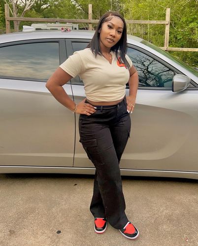 Customer photo review of Full Texture 13x4 Transparent Lace Front Bob Wig 150% Density