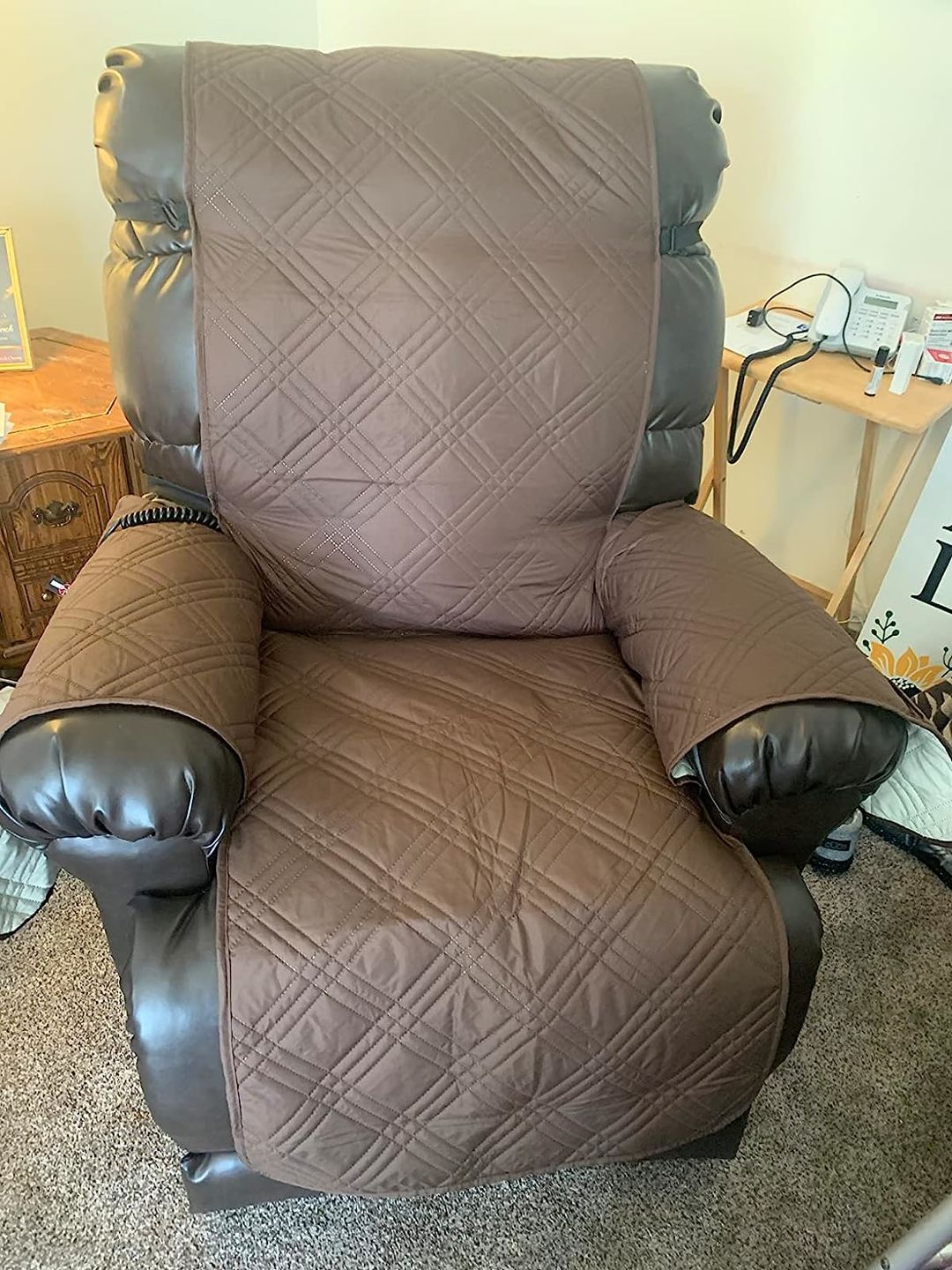 Customer photo review of Waterproof Recliner Chair Cover with Double Straps