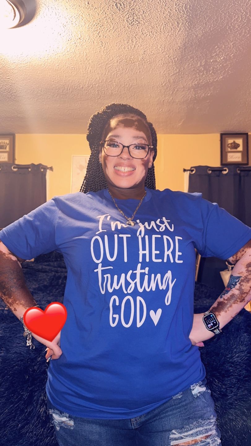 Customer photo review of Out Here Trusting God