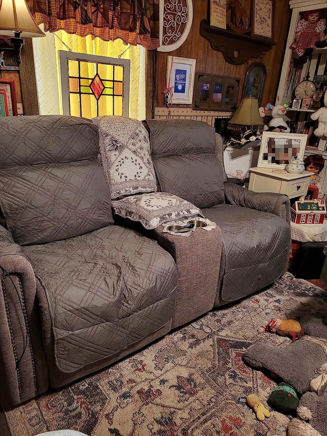 Customer photo review of Waterproof Recliner Chair Cover with Double Straps