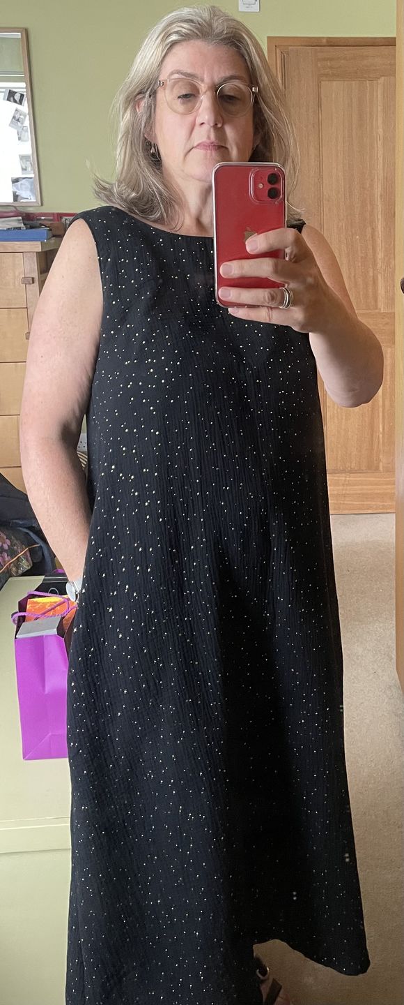 Customer photo review of Gold Speckled Double Gauze Fabric