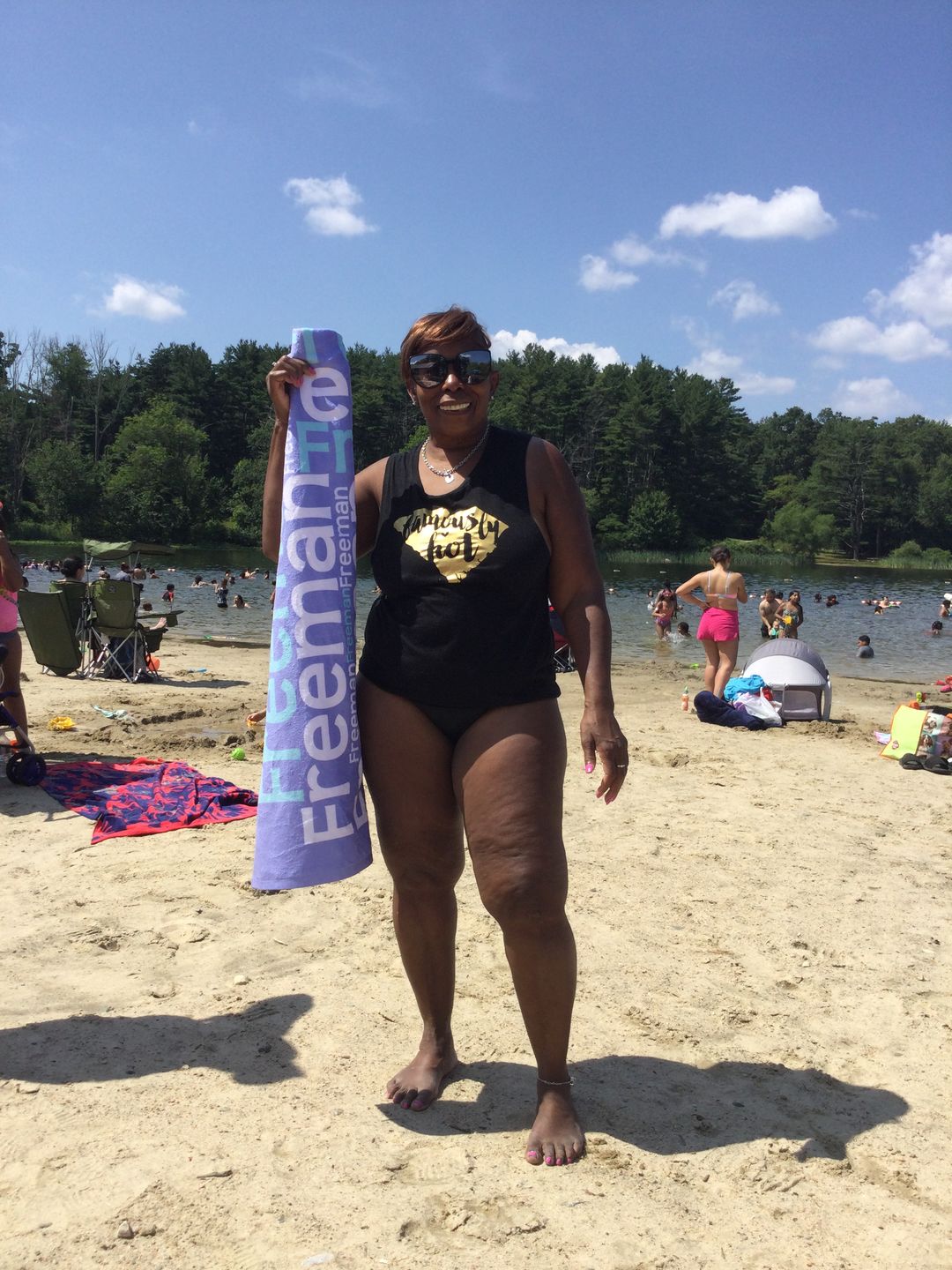 Customer photo review of Personalized Names Premium Beach/Pool Towel